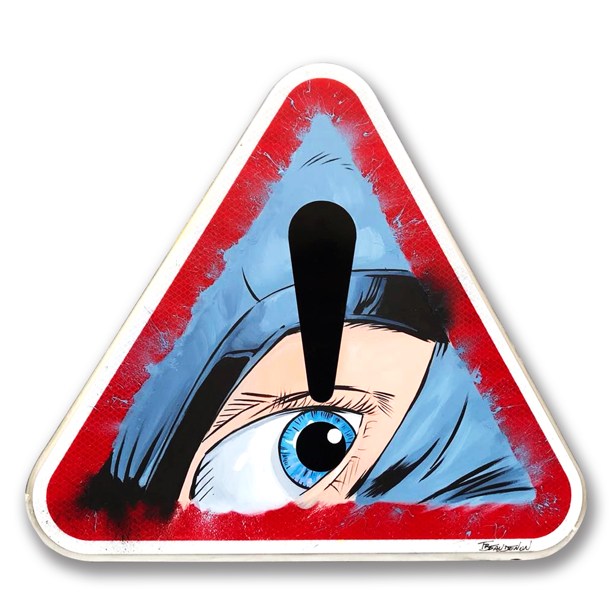 Arteido - Thierry Beaudenon - Peinture - Panneau Signalisation - Eye