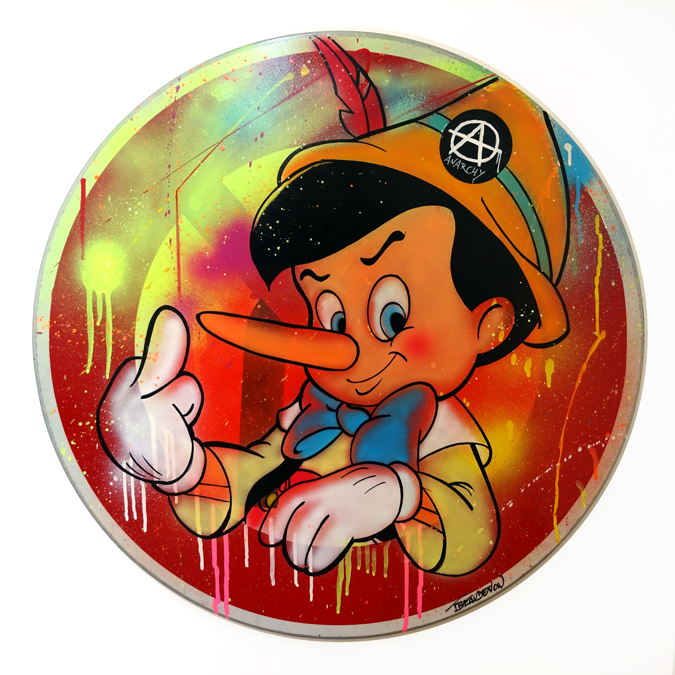 Arteido - Thierry Beaudenon - Peinture - Panneau Signalisation - Pinocchio