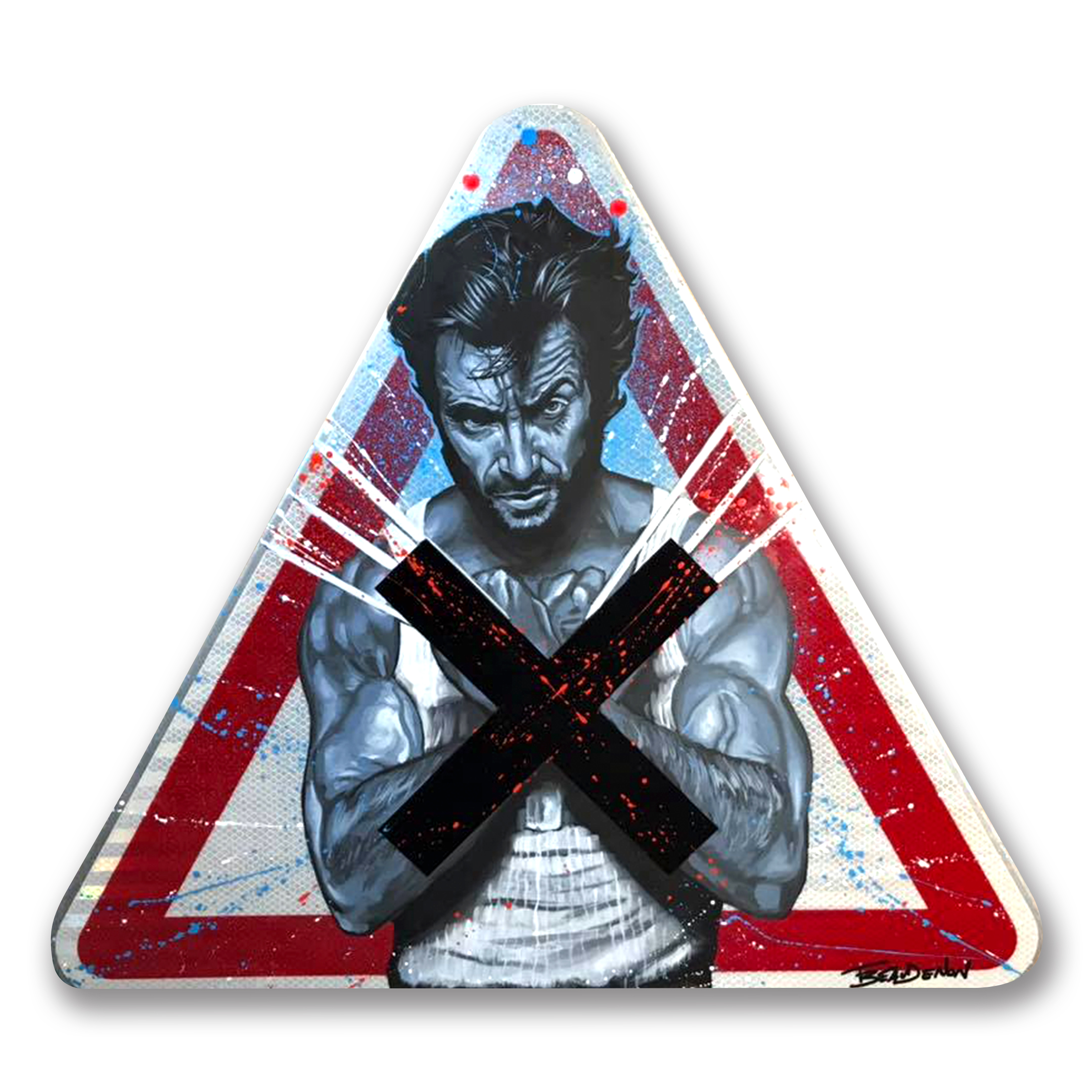 Arteido - Thierry Beaudenon - Peinture - Panneau Signalisation - Wolverine